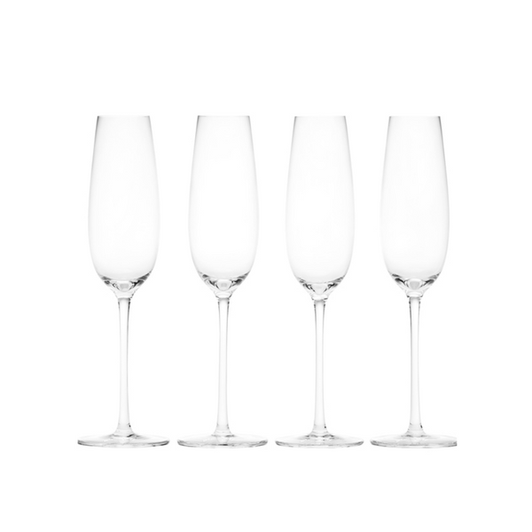 Crystal Sommelier Champagne Flutes, Set of Four