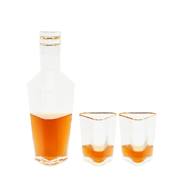Andrei Decanter and Whiskey Glass, Set of Three